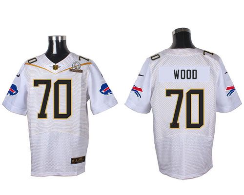 Nike Bills #70 Eric Wood White 2016 Pro Bowl Men's Stitched NFL Elite Jersey
